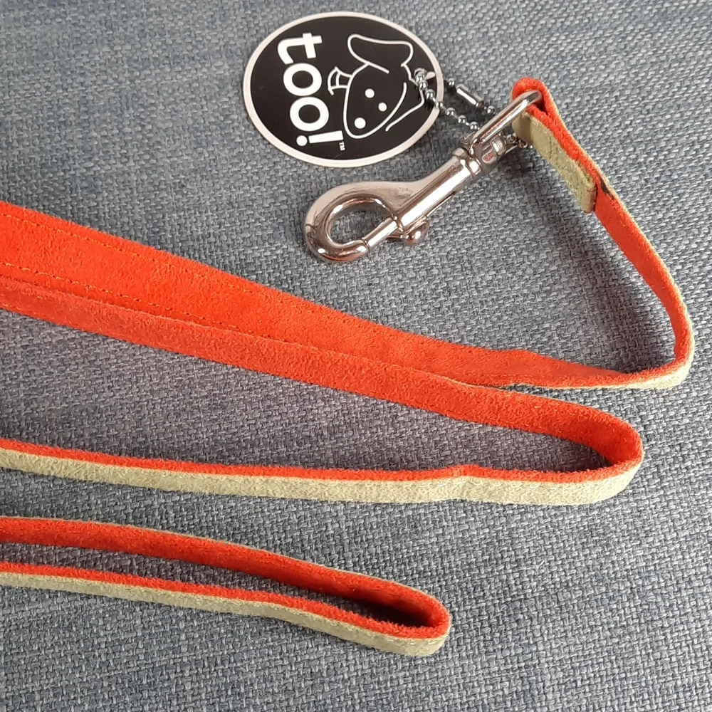 Toy Small Dog Suede Leash Lead Orange Lime Green Pet Fashion by Too! 5'